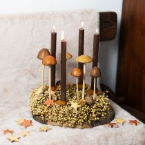 Artikel Dekopilze auf Stab, Braun 5,5cm - Herbstliche Garten- und Wohnraumdekoration – 6St