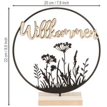 Artikel Deko-Ring Willkommen Schwarz Natur Ø20cm 2St Tischdeko Frühling Sommer