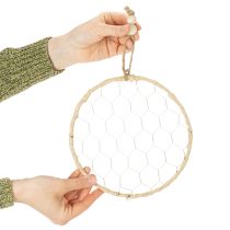 Artikel Dekoring Metall Raffia zum Aufhängen Ø20cm 4St Boho Wanddeko Fensterdekoration