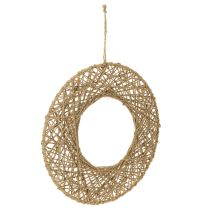 Artikel Dekoringe Jute Natur Hängedeko Boho Ø38cm 2St Metallringe Wanddeko Fensterdeko