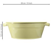 Artikel Dekoschale Metall Grüngelb Ø33,5cm Blumenschale Vintage