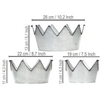 Artikel Dekoschale Metallschale Krone Ø26,5/22,5/19cm 3er-Set