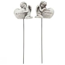 Artikel Dekostecker Engel mit Herz und Spruch Grabschmuck 5cm 6St