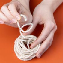 Artikel Wollkordel Weiß mit Goldfaden 5m x 5mm – Dekokordel mit Draht für Basteln und Floristik