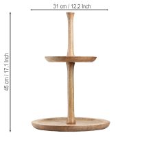 Artikel Etagere Holz Deko 2-stöckig Rund Ø31/20cm H45cm