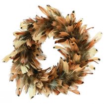 Artikel Federkranz Naturdeko Echte Fasanenfedern Ø24cm Braun für stilvolle Raumgestaltung