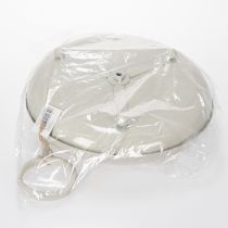 Artikel Dekoschale aus weißem Metall mit Griff 31 cm für Tischdeko und kreative Arrangements