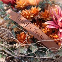 Artikel Gedenkspruch-Anhänger „In tiefer Trauer“ Rost 25×3cm 6St