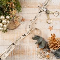 Artikel Polyester Geschenkband 15mm x 18m Beige „Eine Kleinigkeit“