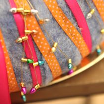 Artikel Geschenkband gepunktet Dekoband Orange 10mm 25m