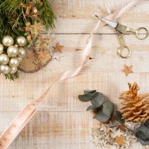 Artikel Geschenkband Polyester Rosa Goldene Schleifen 15mm 18m Innenbereich