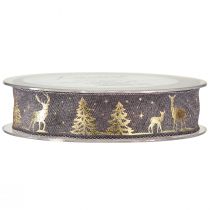 Artikel Geschenkband Lavendel Gold Weihnachten Hirsche 25mm 15m