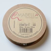 Artikel Geschenkband mit Olivenzweig-Motiv 1,5 cm breit 15 m lang für dekorative Ideen