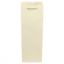 Artikel Geschenktüte für Flaschen Papier Creme 12×9×36cm mit edlem Design und Stoffhenkeln