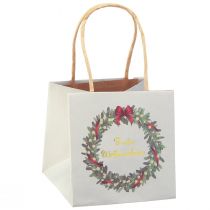 Artikel Geschenktüte mit Henkeln Geschenktasche Weihnachten Grau 10,5×10,5cm 8St