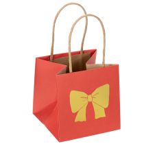 Artikel Geschenktüte Papier 12 cm Rot Gold Schleifenmotiv 8 Stück