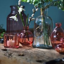 Artikel Glasvasen Bauchig Rosa Retro Minivasen Ø7,5cm H9cm 6 St – Ideal für Floristen