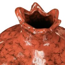 Artikel Keramik Granatapfel Vase Rot Braun Ø10,5cm H12cm für Herbstdeko und Weihnachten