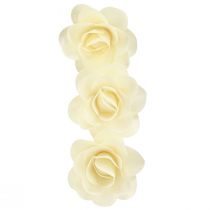 Artikel Holz Deko Rosen Creme Künstliche Rosen Holzrosen Ø10cm 12 St