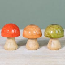 Artikel Holzpilze Herbstdeko in Rot, Grün und Orange – 9-teilig, 6,5 cm hoch