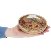 Artikel Holzteller Blumen Schmetterling Pink Ø15cm 3St Dekoration