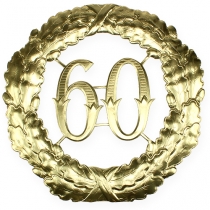 Jubiläumszahl 60 in Gold Ø40cm