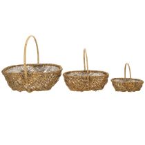 Artikel Kartoffelkorb 43/33/23cm mit Folie Natur Set von 3St