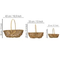 Artikel Kartoffelkorb 43/33/23cm mit Folie Natur Set von 3St
