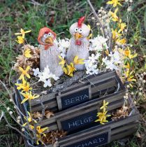 Artikel Keramik Deko Hühner Ostern Hahn und Henne 20/22cm Set 2 Stü