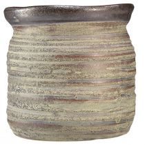 Artikel Moderne Keramik Vase Metallic-Finish in Grau-Braun als stilvolle Dekoration, 14x14cm