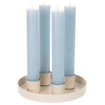 Artikel Magnetischer Kerzenhalter aus Metall, Ø 4 cm, für Stabkerzen 34 mm, 4er-Set, taupe-creme