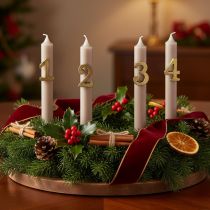 Artikel Kerzenpin Zahlen 1–4 Set 4 cm Metall Gold Advent