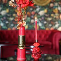 Artikel Kerzenständer Polyresin Lippenform 21cm Rot/Gold für Innenbereich