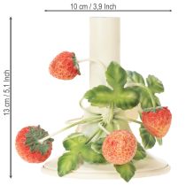 Artikel Kerzenständer Sommer Metalldeko Erdbeermotiv Creme H13cm