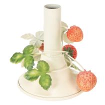 Artikel Kerzenständer Sommer Metalldeko Erdbeermotiv Creme H13cm