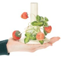 Artikel Kerzenständer Sommer Metalldeko Erdbeermotiv Creme H13cm