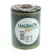 Artikel Edles Kranzband Moiré Dunkelgrün 125mm mit Gold-Perlkante, Trauerband, Hochzeitsdeko, Schleifenband