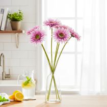 Artikel Künstliche Blumen Gerbera Garten Kunstblumen Lila 47cm 6St