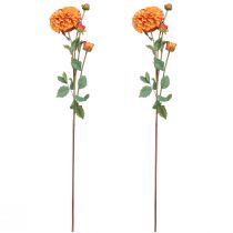 Artikel Künstliche Dahlien Blumen Orange Rot Deko Ø10cm L80cm 2er-Set