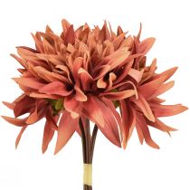 Artikel Künstliche Dahlien Rotbraun Blüte Ø15cm L28cm 3er-Bund für stilvolle Deko