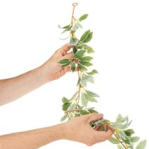 Artikel Künstliche Girlande aus Kunststoff mit panaschierten Blättern, 175 cm Grün-weiß, Innenbereich