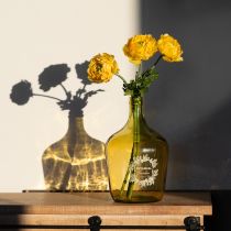 Artikel Künstliche Ranunkel Dekoblume 51cm in Gelb Grün Detailgetreu Pflegeleicht 3er Set