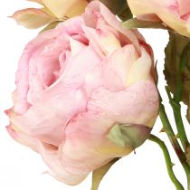 Artikel Lebensechte Kunstrosen Seidenblumen in Rosa, 44cm - 4er Set für Dekoration & Geschenk