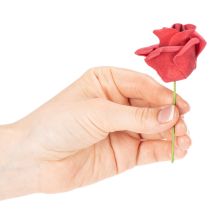 Artikel Kunstblume Rose rot mit Drahtstiel 5 cm Blütendurchmesser 100 Stück