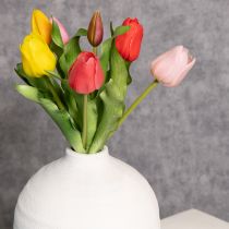 Artikel Kunstblumen Tulpenstrauß bunt 43cm 7 Stück für realistische Dekoration