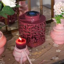 Artikel Solarbetriebene Metalllaterne 25 cm mit Blattdesign für stimmungsvolle Außenbeleuchtung