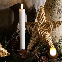 Artikel LED Stabkerzen aus Echtwachs 24,5 cm Warmweiß Batteriebetrieb mit Timer 2er-Set