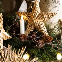 Artikel LED Stabkerzen Set 14,5 cm Warmweiß mit Timer Funktion aus Echtwachs 2-teilig