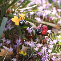 Artikel Marienkäfer und Biene Gartendeko Metall 46cm 2er Set farbenfrohe Insektenfiguren