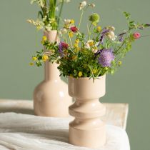 Artikel Metall Blumenvase Cappuccino Braun Emaille Ø9cm H17,5cm - Stilvolle Tischdeko für Frühling & Sommer